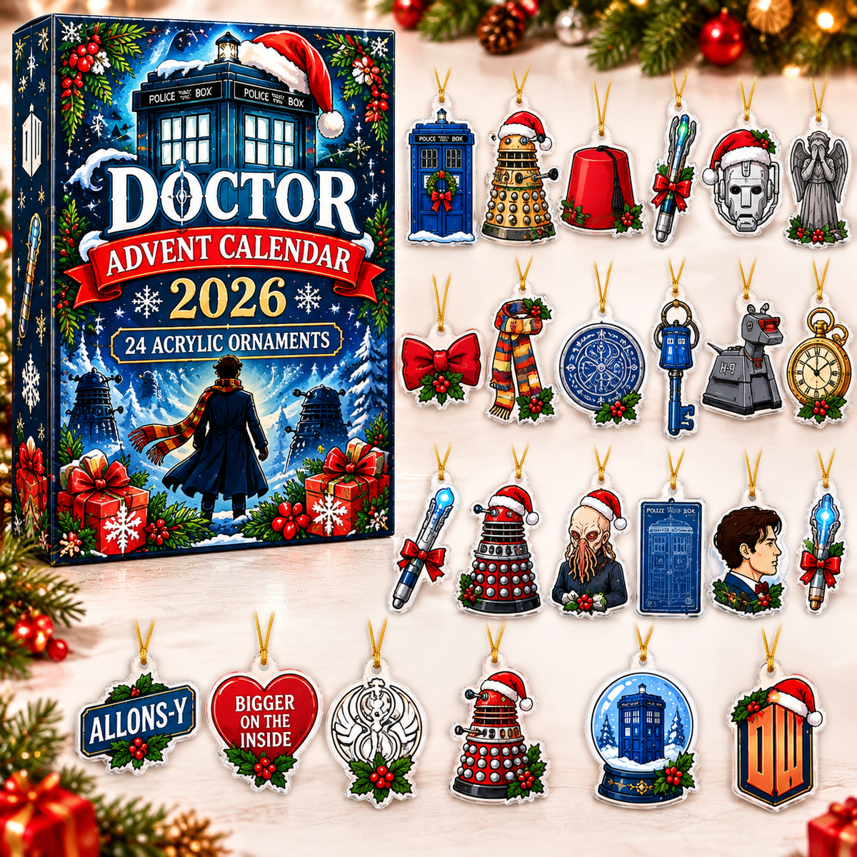 Doctor Christmas Advent Calendar 2026 HG Acrylic Ornament Countdown Blind Box Holiday Gift
