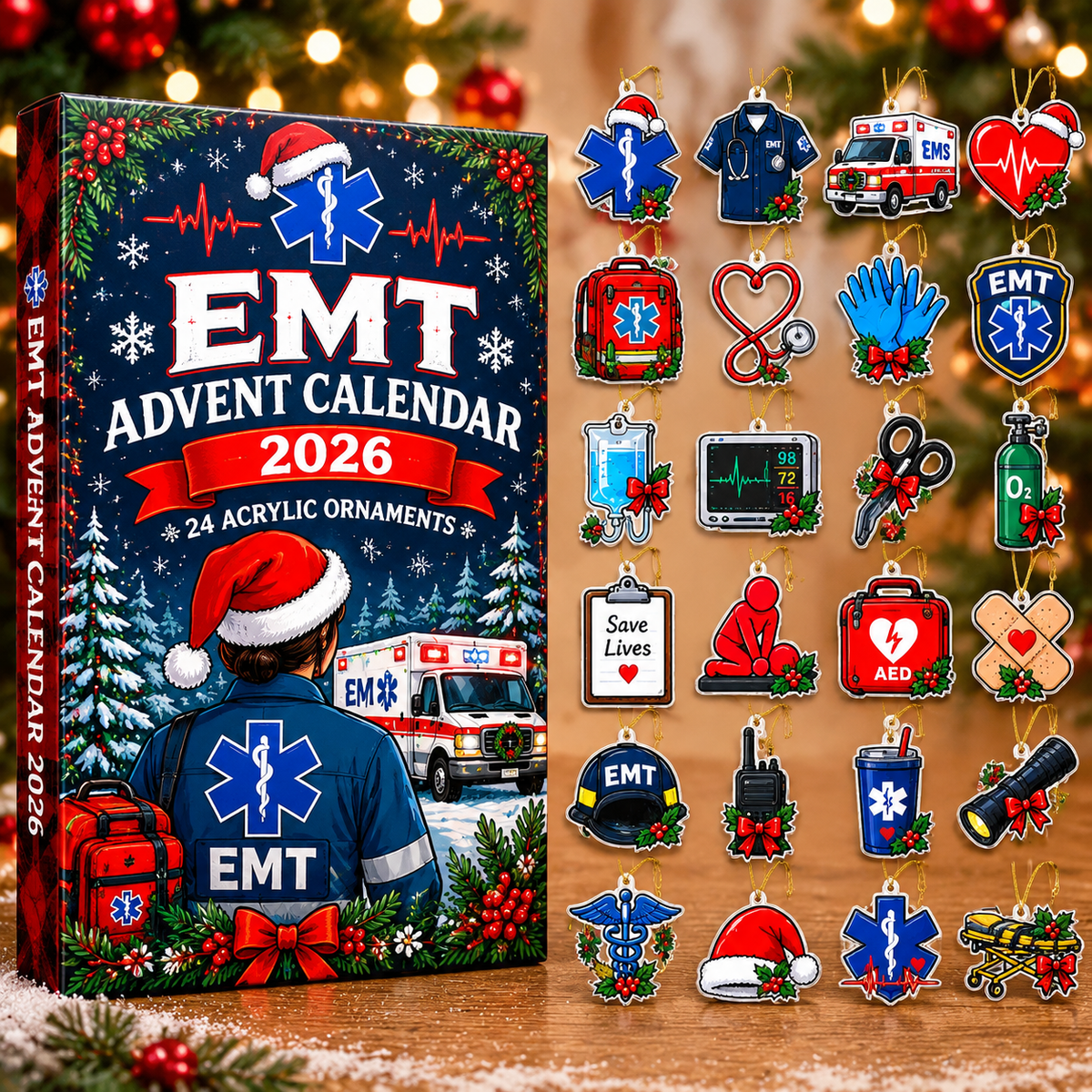Emt Christmas Advent Calendar HG 2026 Acrylic Ornament Countdown Blind Box Holiday Gift