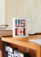 US EH Canada America Mug, Canadian American Flag Mug, Funny Canada US Coffee Cup, Funny Gifts, Labor Day, Dual Citizen Gifts LTN