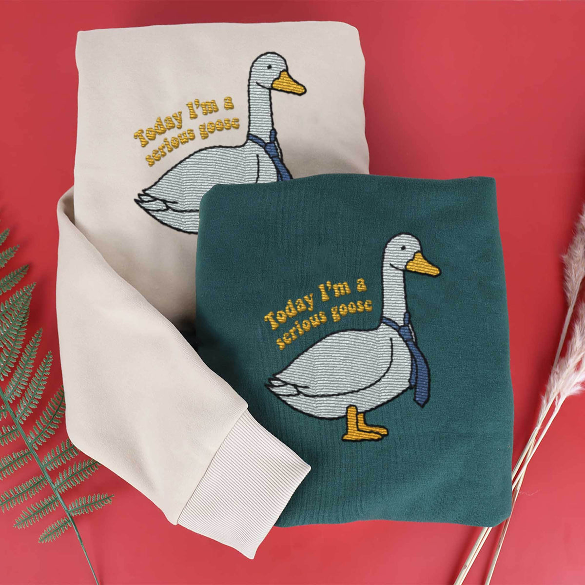 Today I'm A Serious Goose Embroidered KMH  Sweatshirt Silly Goose Sweater Crewneck Pullover Goose Sweatshirt Goose Hoodie Best Friend Sweater