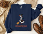 Embroidered Goose Honkus Ponkus Sweatshirt, KMH Embroidered Witch Goose Halloween Shirt, Witch Goose Sweatshirt, Silly Goose Tee, Honkus Ponkus