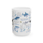 Shark Ceramic Mug, Marine Biologist Mug Gift, Shark Week Mug, Shark Biologist Gift, Great White Shark Mug, Shark Lover Gift LTN
