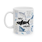 Shark Ceramic Mug, Marine Biologist Mug Gift, Shark Week Mug, Shark Biologist Gift, Great White Shark Mug, Shark Lover Gift LTN