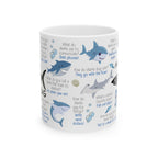 Shark Ceramic Mug, Marine Biologist Mug Gift, Shark Week Mug, Shark Biologist Gift, Great White Shark Mug, Shark Lover Gift LTN