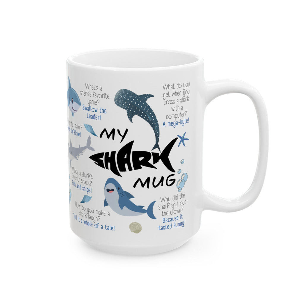Shark Ceramic Mug, Marine Biologist Mug Gift, Shark Week Mug, Shark Biologist Gift, Great White Shark Mug, Shark Lover Gift LTN
