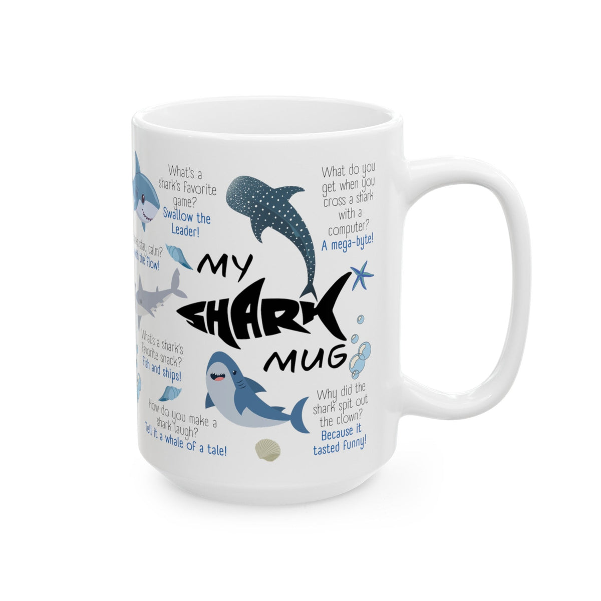 Shark Ceramic Mug, Marine Biologist Mug Gift, Shark Week Mug, Shark Biologist Gift, Great White Shark Mug, Shark Lover Gift LTN