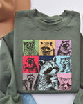 Funny Raccoon Coffee Sweatshirt, KMH Trash Panda Meme Shirt, Cute Animal Humor Sweater, Sarcastic Coffee Lover Gift, Cozy Fall Top