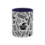 Mystical Themed Accent Coffee Mug, Witchy Mug, Black and White Design, Ideal Gift for Witches, Halloween Decor, Cozy Vibes, Coffee Lovers LTN