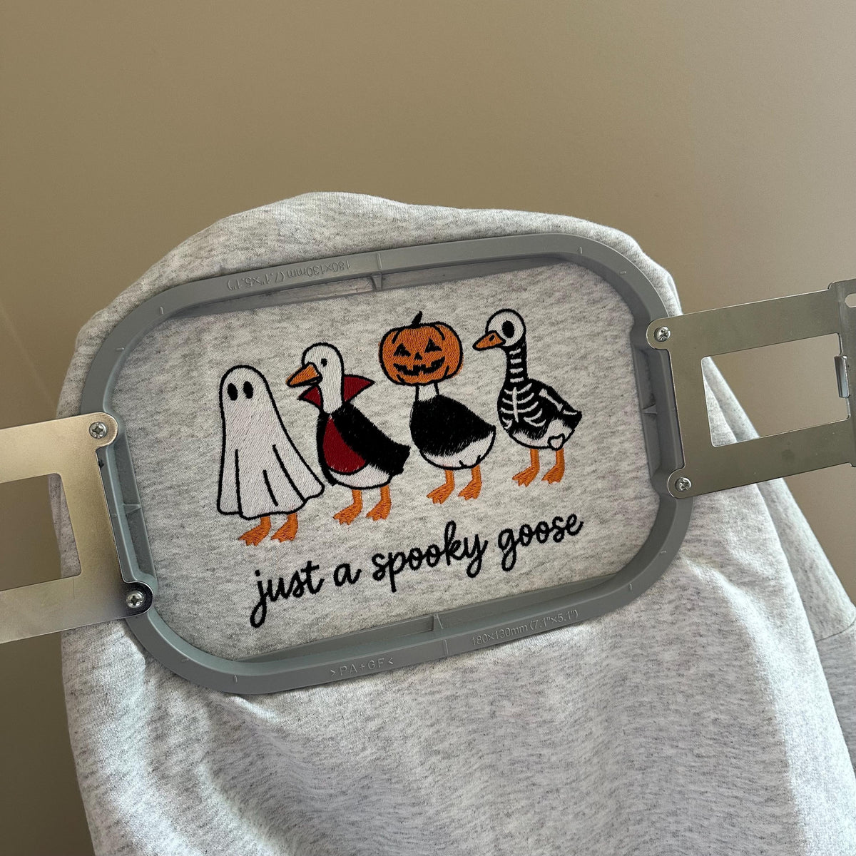 Spooky Goose Halloween Spooky Season Embroidery Geese Fall Autumn