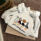 Spooky Goose Embroidered Sweatshirt Halloween Spooky HG Season Embroidery Geese Fall Autumn