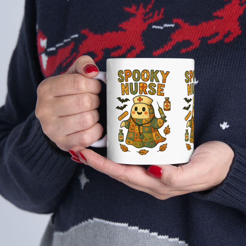 Spooky Nurse Halloween Mug: Funny Fall Coffee Cup for Medical Workers LTN