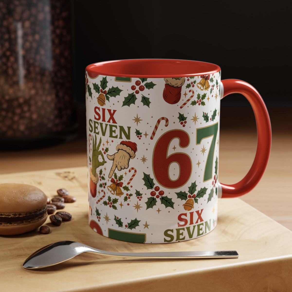 67 Christmas Accent Mug, 6 7 Mug, Six Seven Christmas Accent Coffee Mug (11, 15oz) LTN