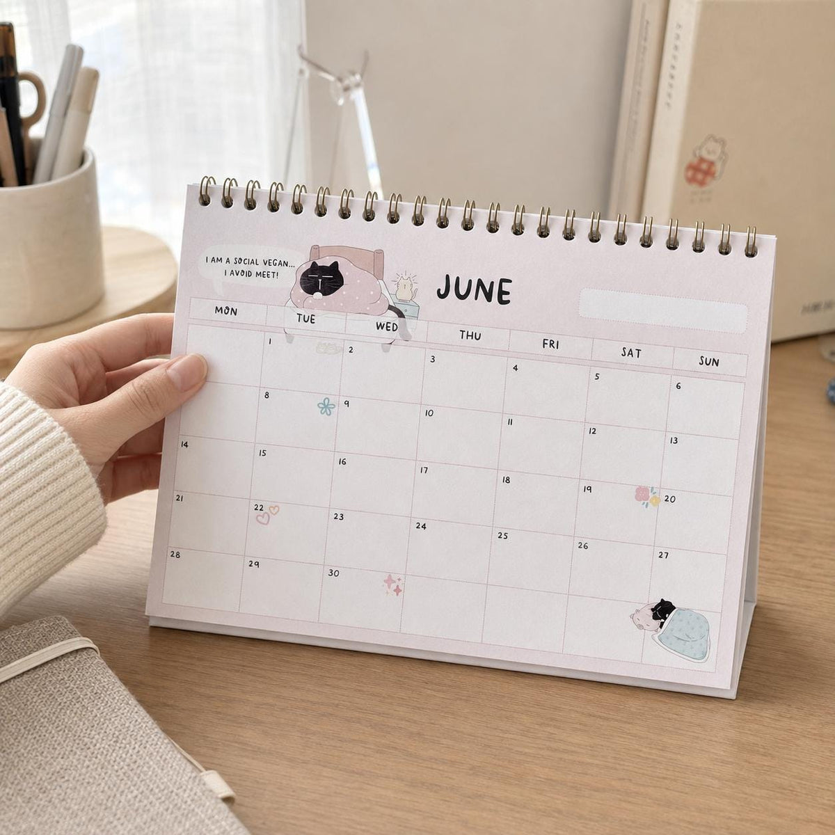 2027 Desk Calendar, Funny Cat Calendar, A5 Standing Desk Calendar, Monthly Planner Gift for Cat Lovers, A5