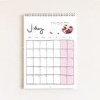 2027 Food Themed Wall Calendar by Amelia Jayne, Hand-Drawn Tablescapes (A4)