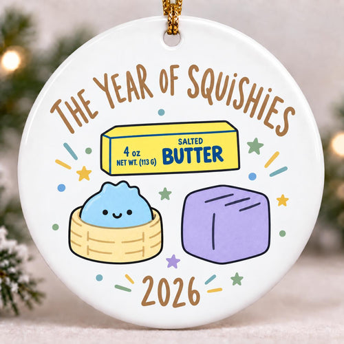 2026 Personalized Custom Name Year of Squishies Ornament, Funny Kids Christmas Ornament, Squishy Hunting Keepsake, Cute Stocking Stuffer