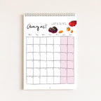 2027 Food Themed Wall Calendar by Amelia Jayne, Hand-Drawn Tablescapes (A4)