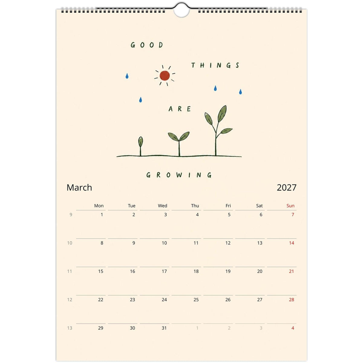 2027 Wall Calendar, Illustrated Wall Calendar