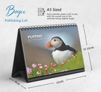 Puffins Desk Calendar 2027-2028: Standing Flip Desktop Calendar with Thick Paper (15.25cm x 22cm - similar to A5)