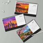 2027 Desk Calendar, Scenic Travel Photo Calendar, Small Office Calendar, Monthly Planner Gift for Coworker