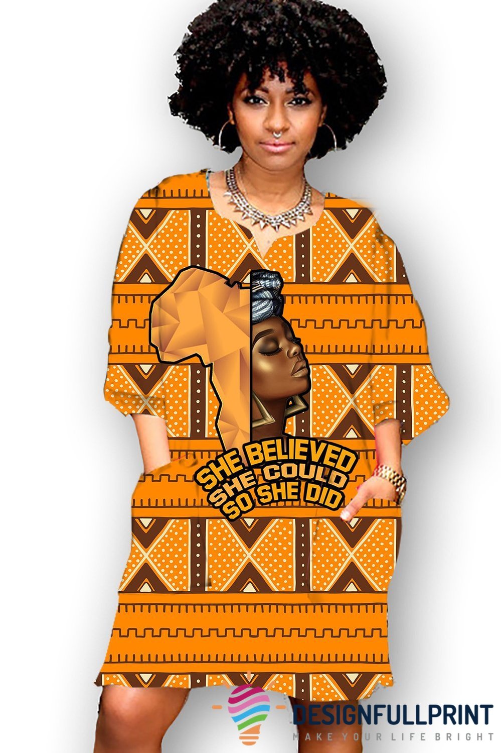 Black American Gift Proud To Beautiful Black She Believe She Could She ...